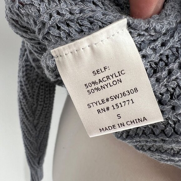 Le Lis V-Neck Knit Button-up Cardigan Sweater Blue Gray Size Small - Picture 11 of 12